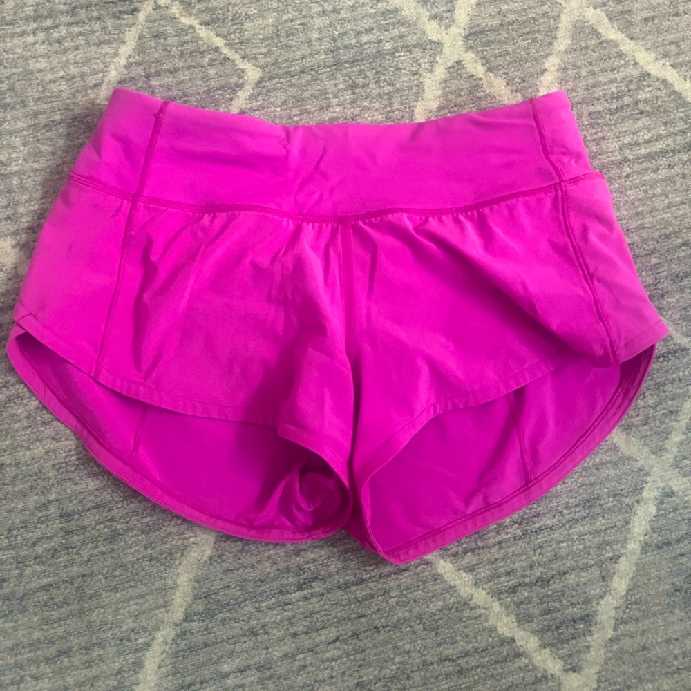 Lululemon sonic pink speed up shorts size 2